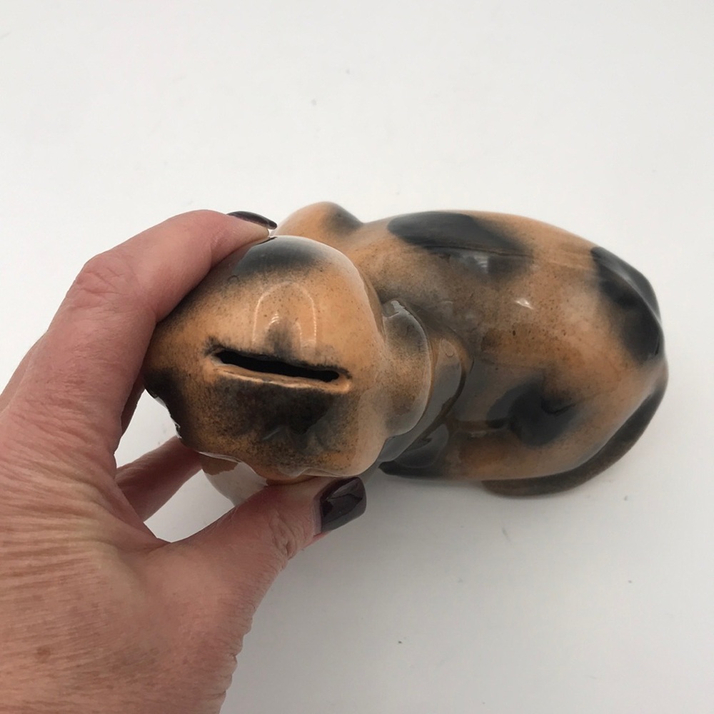 VTG 6-1/2" Droopy Eyes Bassett/Hound Dog Bank Glazed Ceramic - Picture 5 of 8